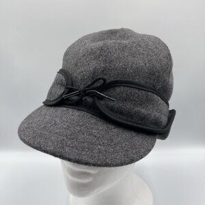 Stormy Kromer Rancher Mens Size 6 7/8 Black Wool Blend Ear Flaps Wool